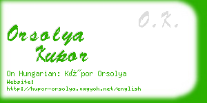 orsolya kupor business card